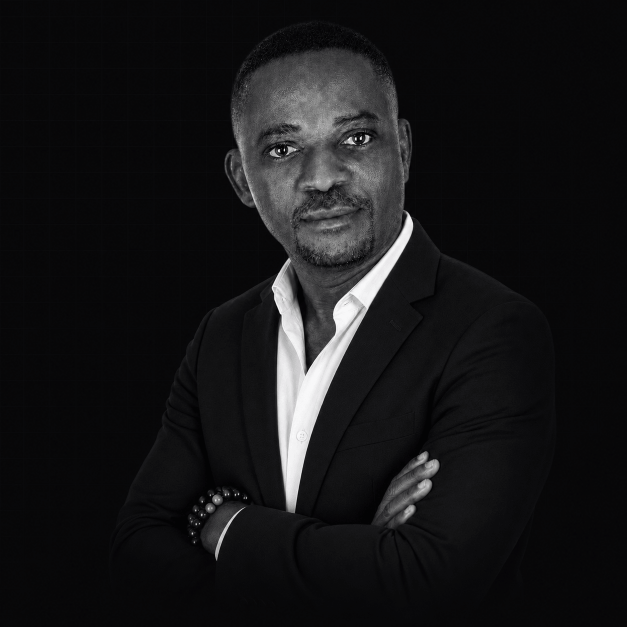 Jordach Makaya — black and white studio portrait